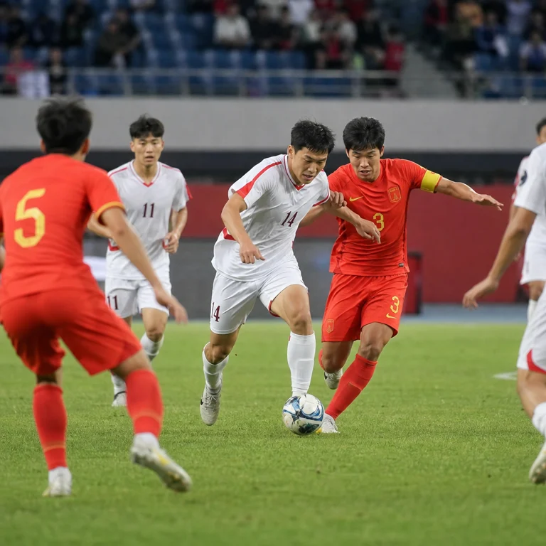 U23国足与朝鲜队比赛半场数据展示