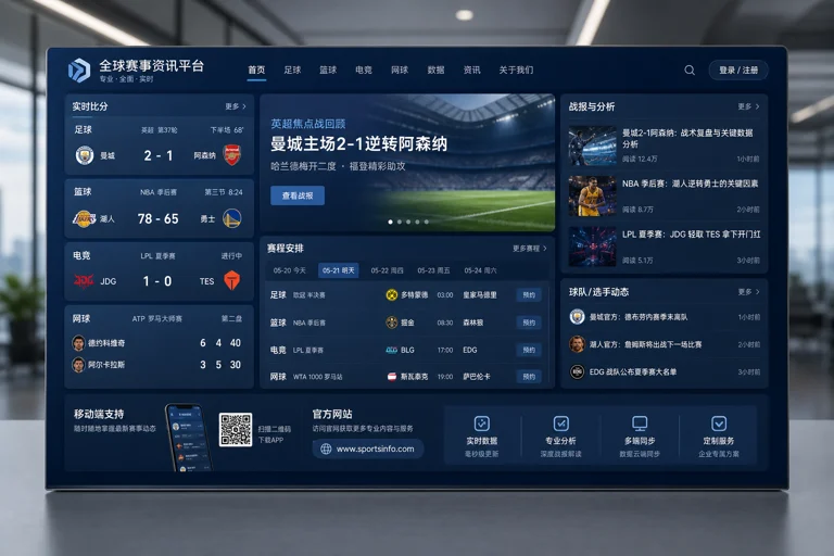 开云体育APP资讯页面示意图,展示赛事信息、比分与赛程模块,适合企业服务场景介绍。
