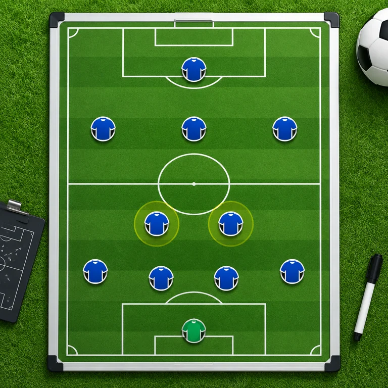 足球比赛阵型示意图，4-2-3-1阵型与中场双后腰布局