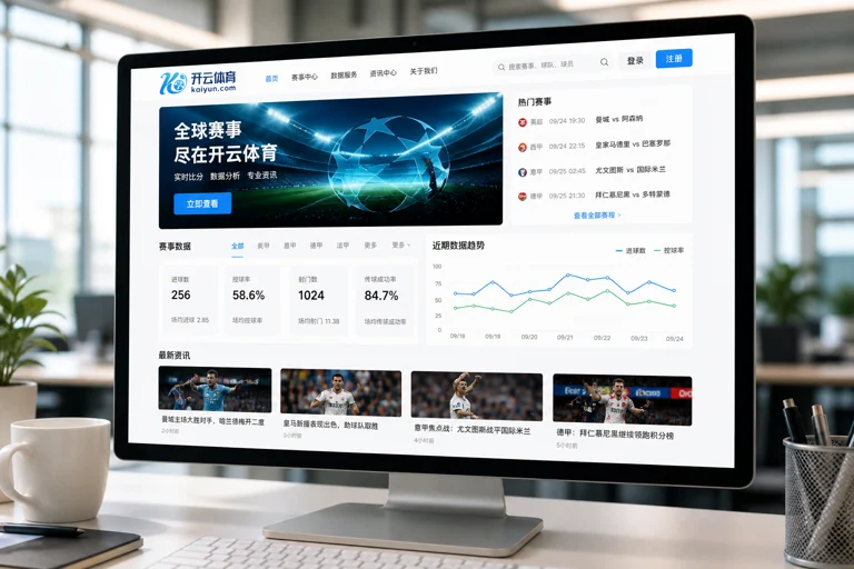 企业客户通过开云体育官网查看赛事资讯的办公场景