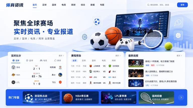 开云体育赛事资讯页面的新闻与赛程信息展示
